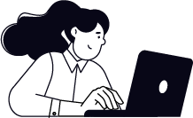 女性がパソコンを操作しているイラスト